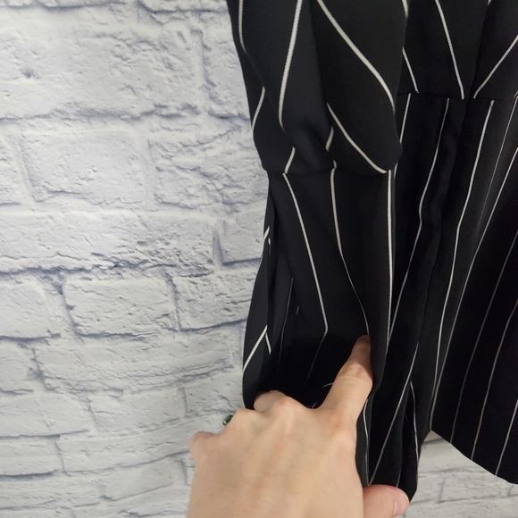 White House Black Market Surplice Striped Romper - Picture 7 of 12